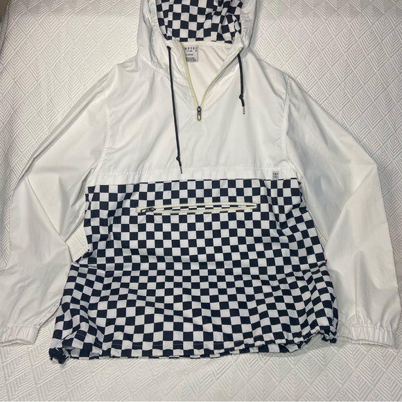 Empyre Checkered Pull-over Wind Breaker Black and White Size Large Like New - Picture 2 of 10